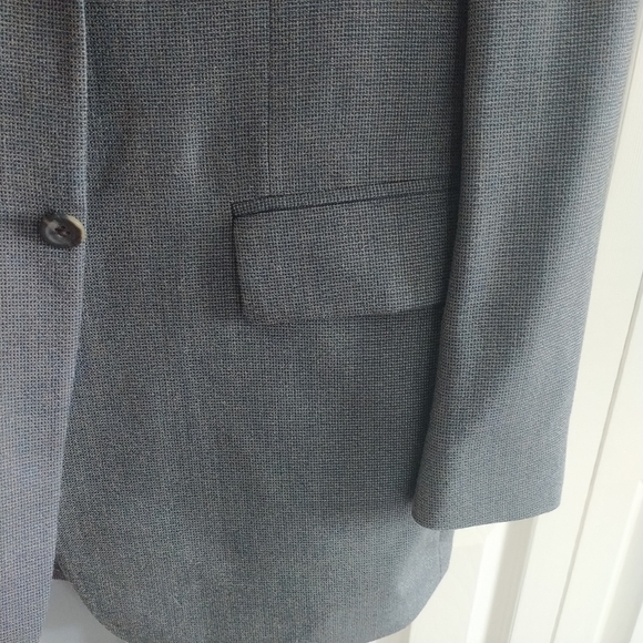 Oscar de la Renta Classic Grey Brown Blend Silk Wool Blazer Jacket 44L - Picture 7 of 11